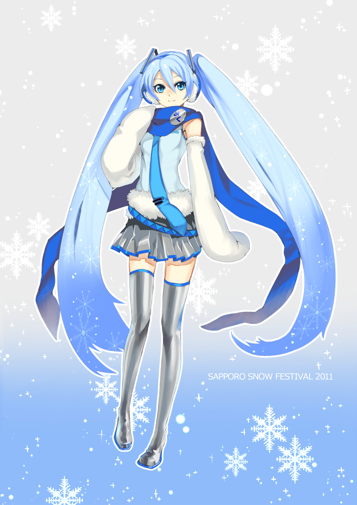 hatsune miku and yuki miku (vocaloid) drawn by 4gb4tb