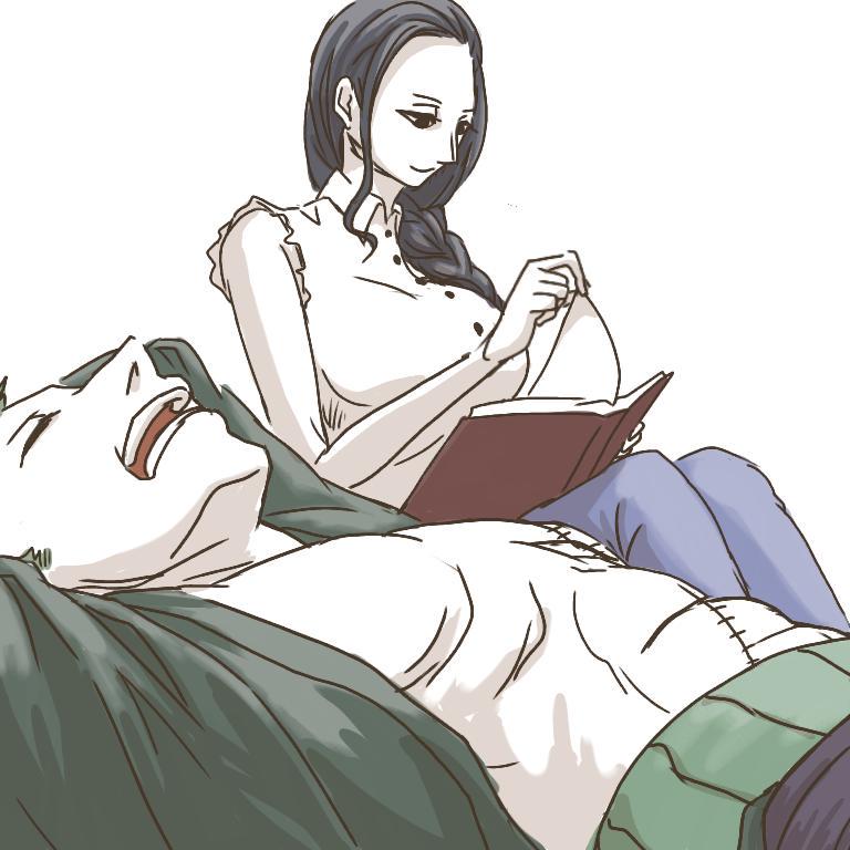 nico robin and roronoa zoro (one piece) drawn by nikoban