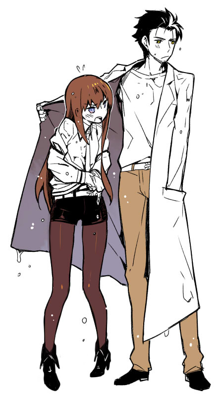 makise kurisu and okabe rintarou (science adventure and 1 more) drawn by misti