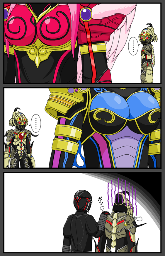 virgo zodiarts, aquarius zodiarts, and scorpio zodiarts (kamen rider and 1 more) drawn by redol