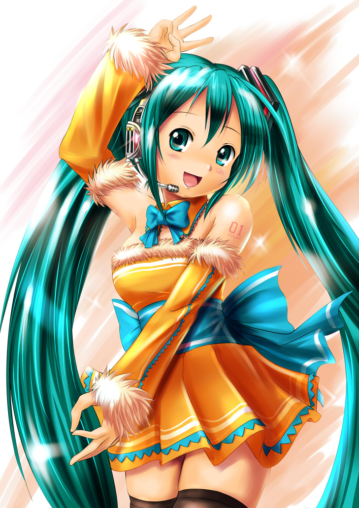 hatsune miku (vocaloid) drawn by moriichi