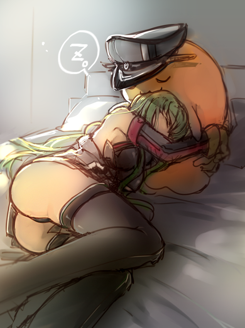c.c., bismarck, and cheese-kun (kantai collection and 1 more) drawn by creayus