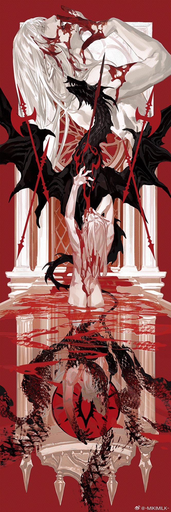 estinien varlineau and nidhogg (final fantasy and 1 more) drawn by hangleing