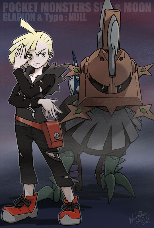 gladion and type: null (pokemon and 1 more) drawn by wackybee