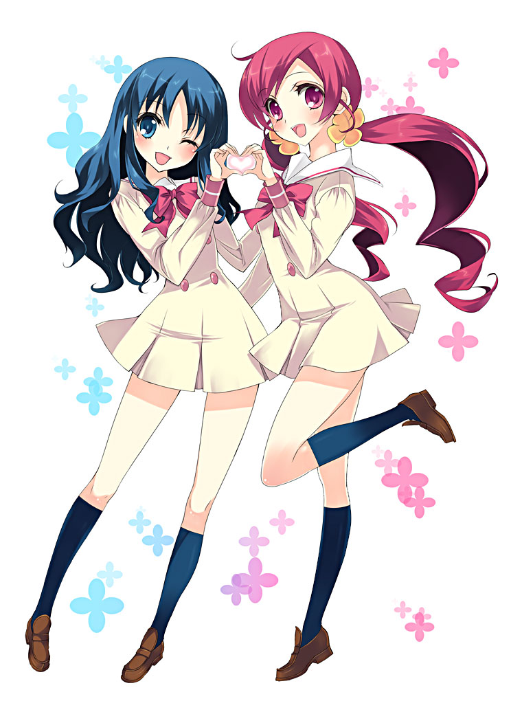 kurumi erika and hanasaki tsubomi (precure and 1 more) drawn by yukiwo