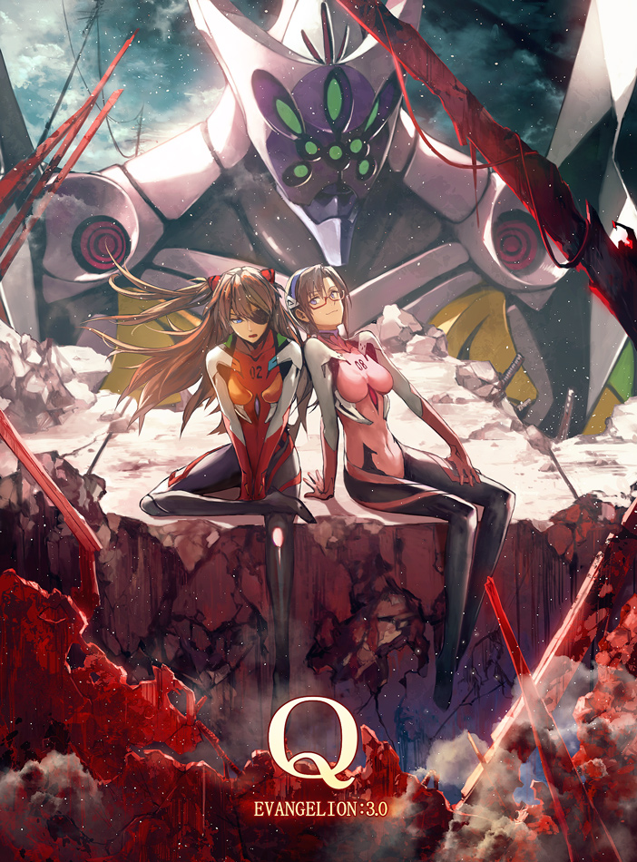 souryuu asuka langley, makinami mari illustrious, and eva 08 (neon genesis evangelion and 2 more) drawn by komecchi