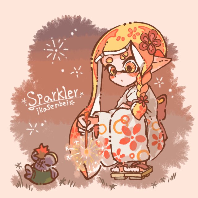 inkling player character, inkling girl, and smallfry (splatoon and 1 more) drawn by ikasenbei_414