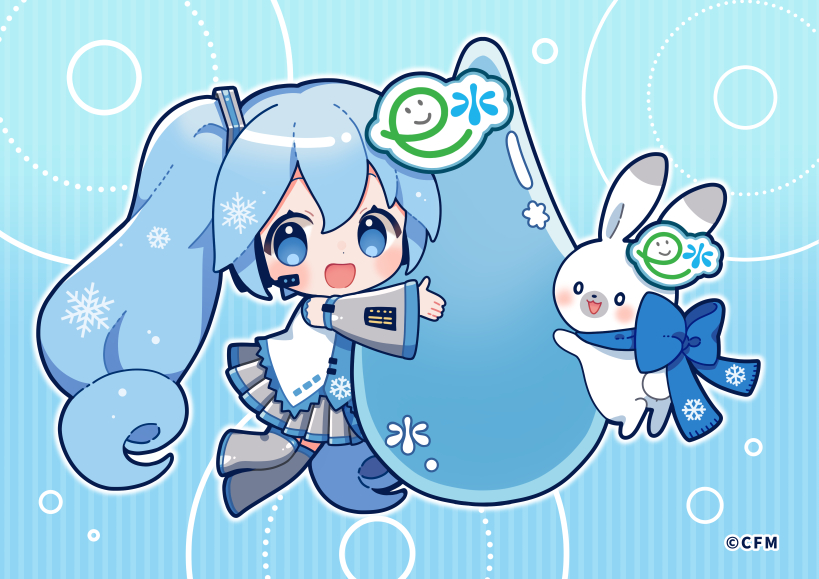 hatsune miku, yuki miku, and rabbit yukine (vocaloid) drawn by binchou_maguro