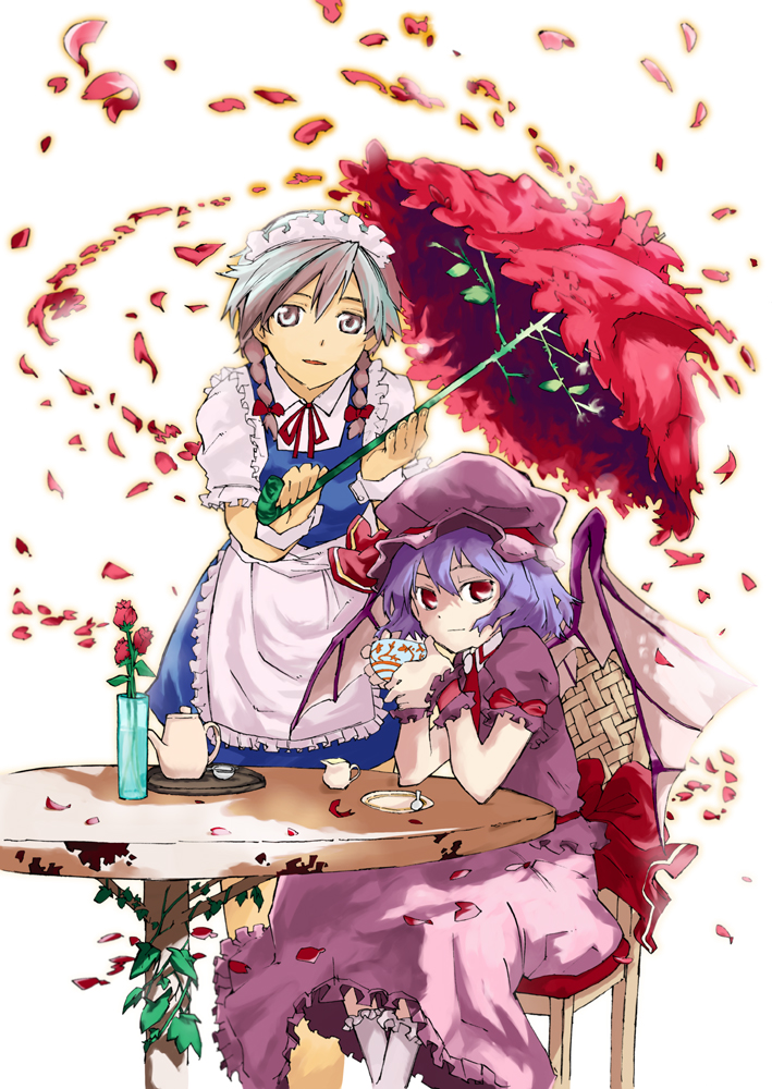 remilia scarlet and izayoi sakuya (touhou) drawn by ogawa_maiko