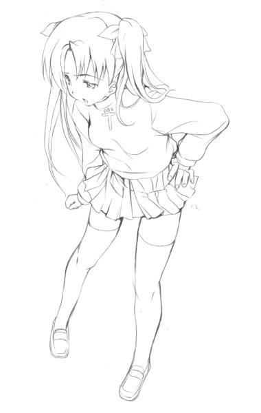 tohsaka rin (fate and 1 more) drawn by kashi
