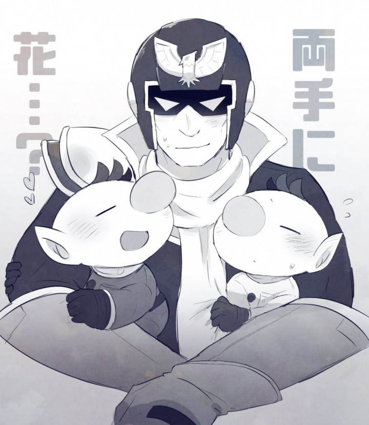 olimar and captain falcon (super smash bros. and 2 more) drawn by ukyo_(80123)