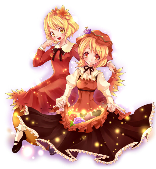 aki minoriko and aki shizuha (touhou) drawn by haou