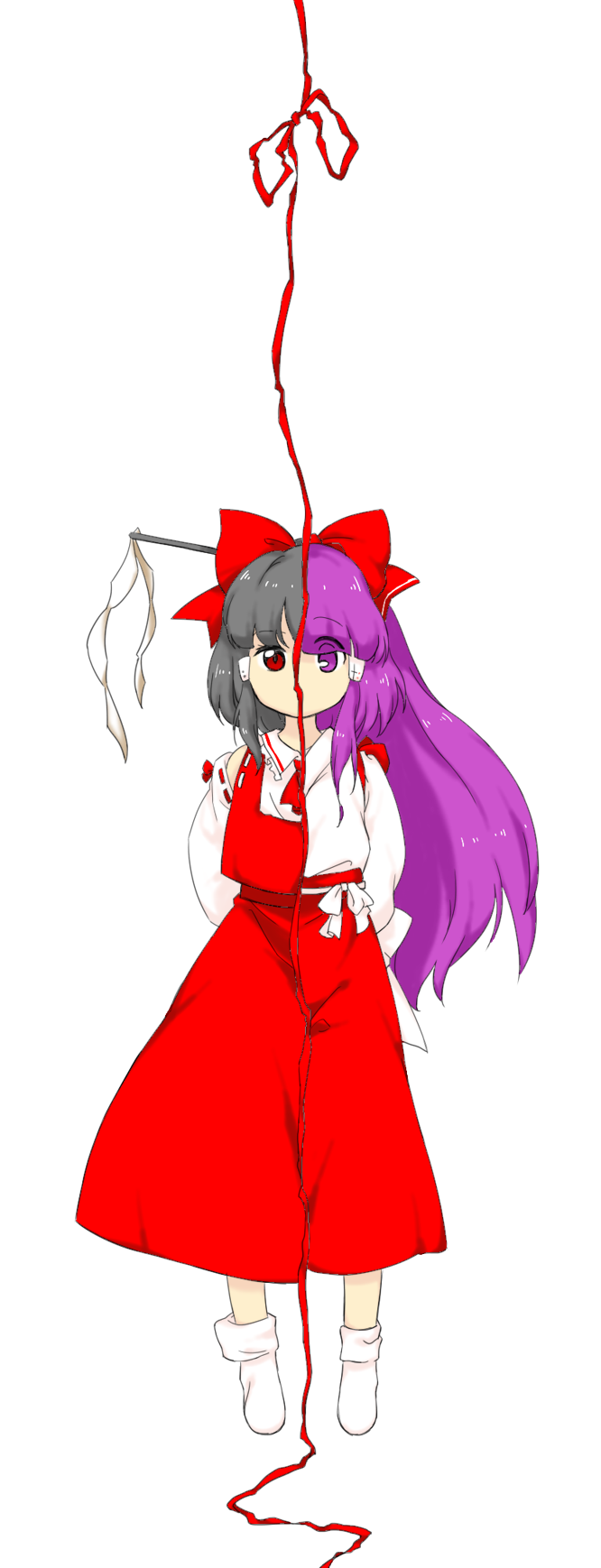 hakurei reimu (touhou and 2 more) drawn by nonamejd