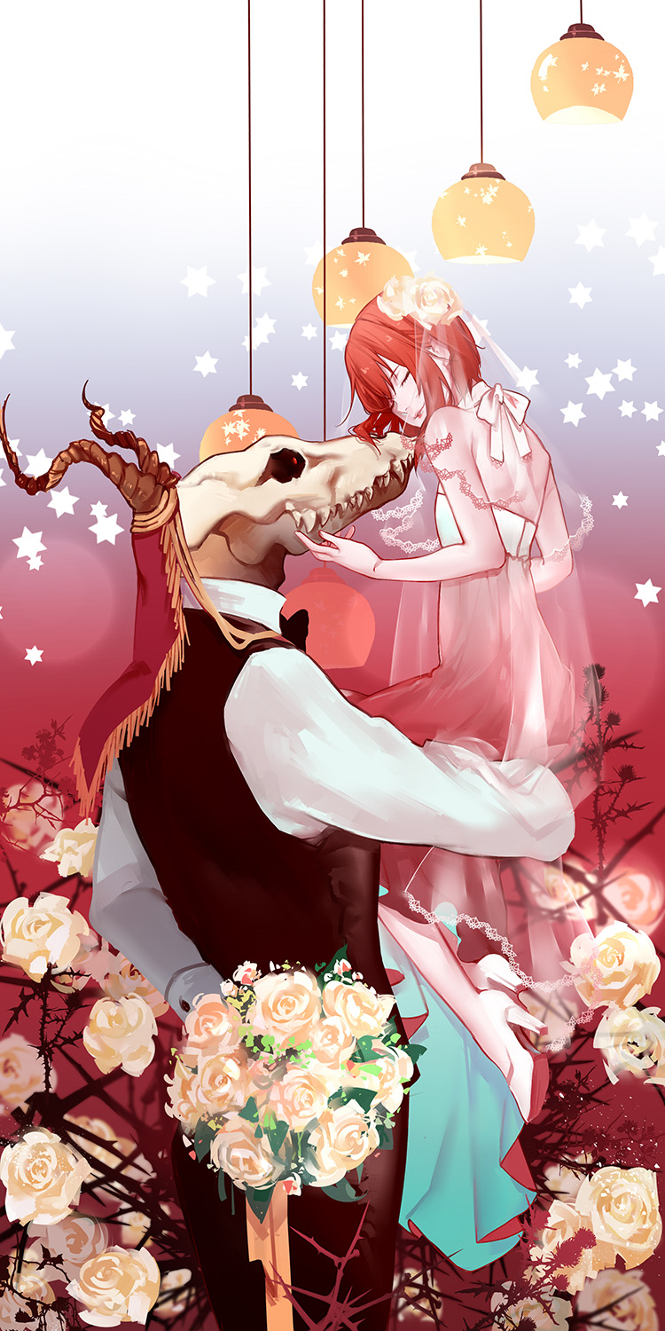 hatori chise and elias ainsworth (mahou tsukai no yome) drawn by recentia