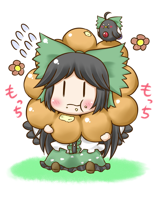 reiuji utsuho and pon de lion (touhou and 1 more) drawn by aonagi_ibane