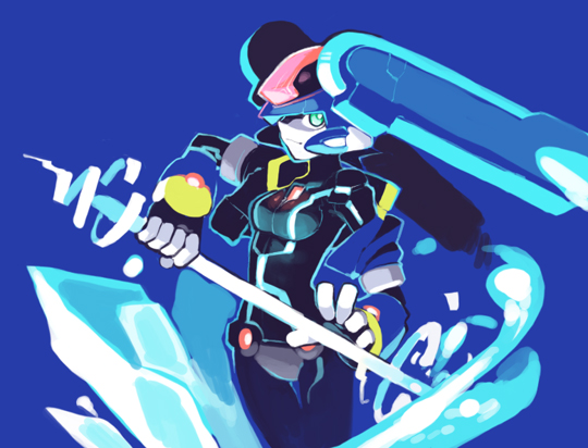 aile and model lx (mega man and 1 more) drawn by shigehiro_(hiroi_heya)