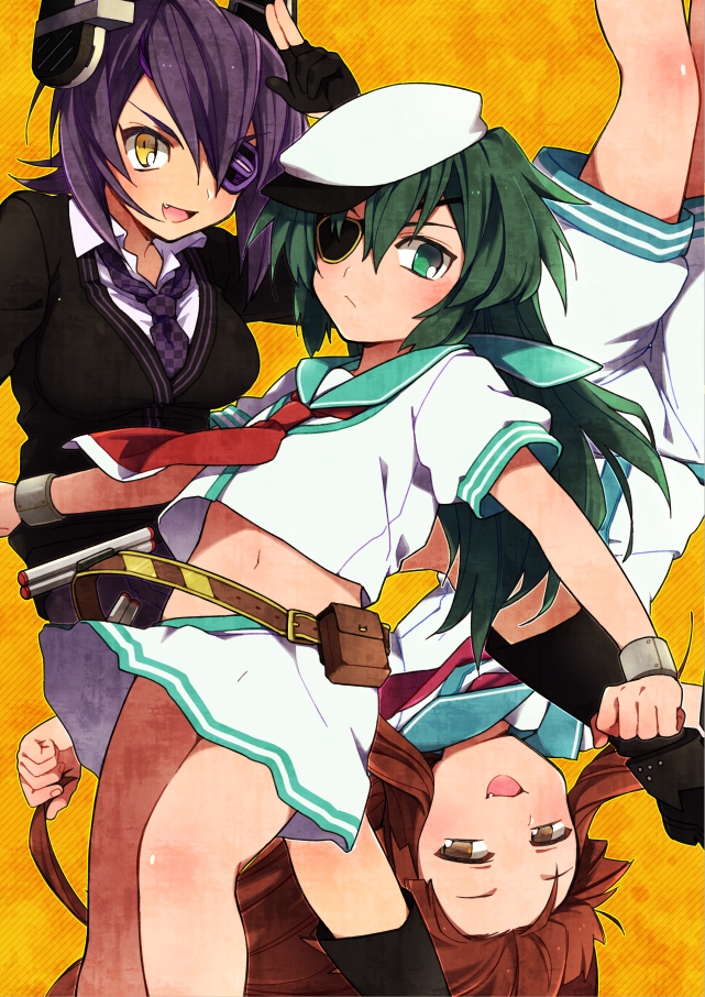 tenryuu, kiso, and kuma (kantai collection) drawn by nanonin
