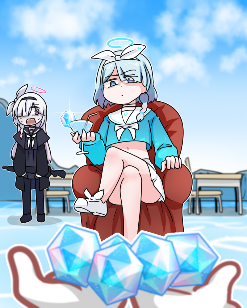 sensei, arona, and plana (blue archive) drawn by c/h