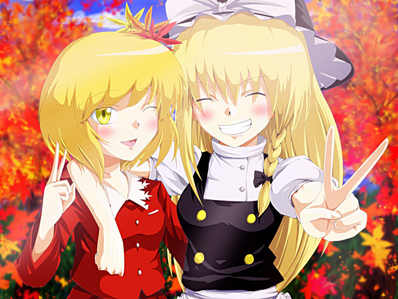 kirisame marisa and aki shizuha (touhou) drawn by shinkai_no_shachi