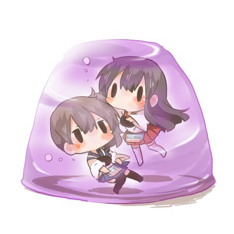 kaga and akagi (kantai collection) drawn by rebecca_(keinelove)