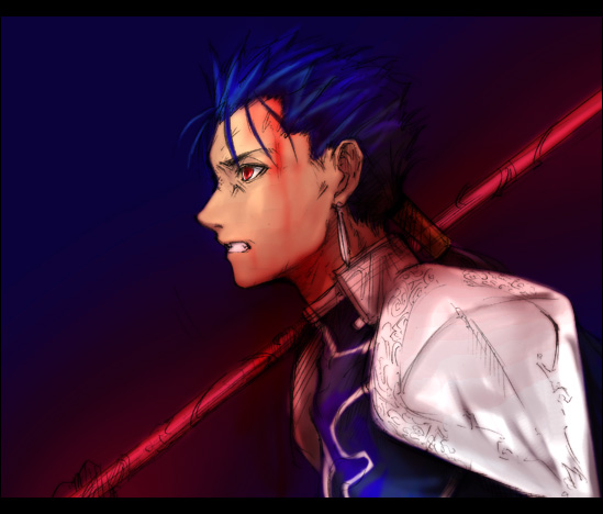 cu chulainn (fate and 1 more) drawn by puyo_(puyotopia)