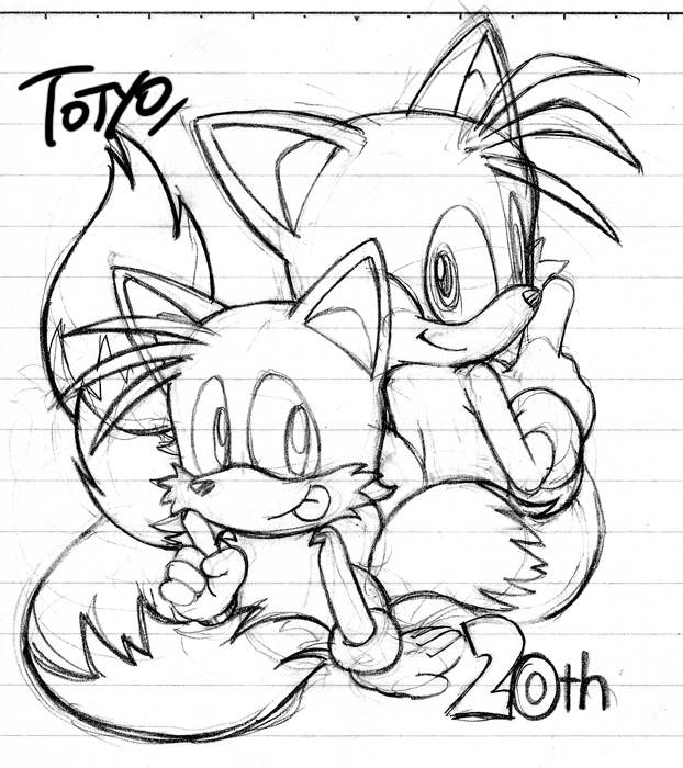 tails and classic tails (sonic and 1 more) drawn by aku_tojyo