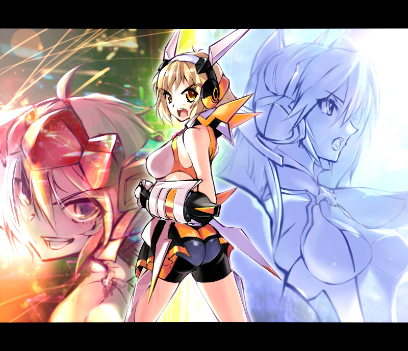 yukine chris, tachibana hibiki, and kazanari tsubasa (senki zesshou symphogear) drawn by negresco