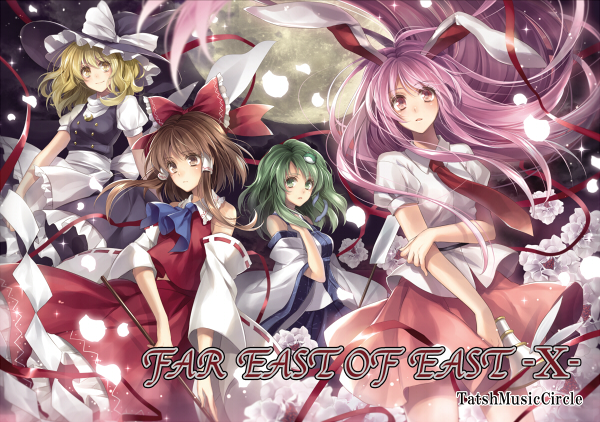 hakurei reimu, kirisame marisa, kochiya sanae, and reisen udongein inaba (touhou and 2 more) drawn by hagiwara_rin