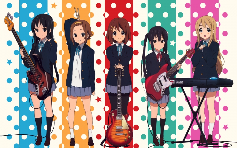 akiyama mio, nakano azusa, hirasawa yui, tainaka ritsu, and kotobuki tsumugi (k-on! and 1 more) drawn by horiguchi_yukiko