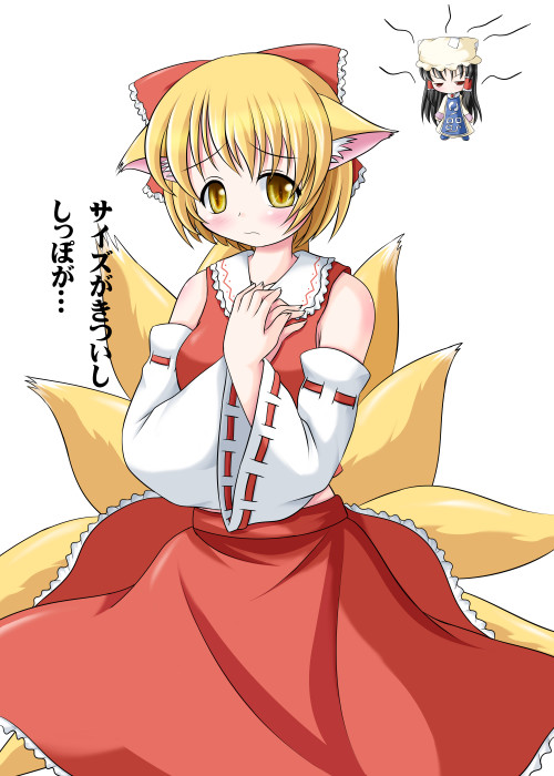 hakurei reimu and yakumo ran (touhou) drawn by riku_(rikkuru)