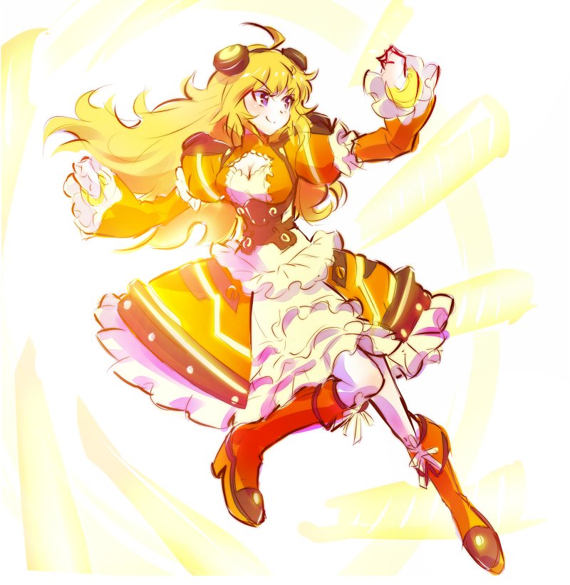 yang xiao long and vividyellow (rwby and 1 more) drawn by iesupa