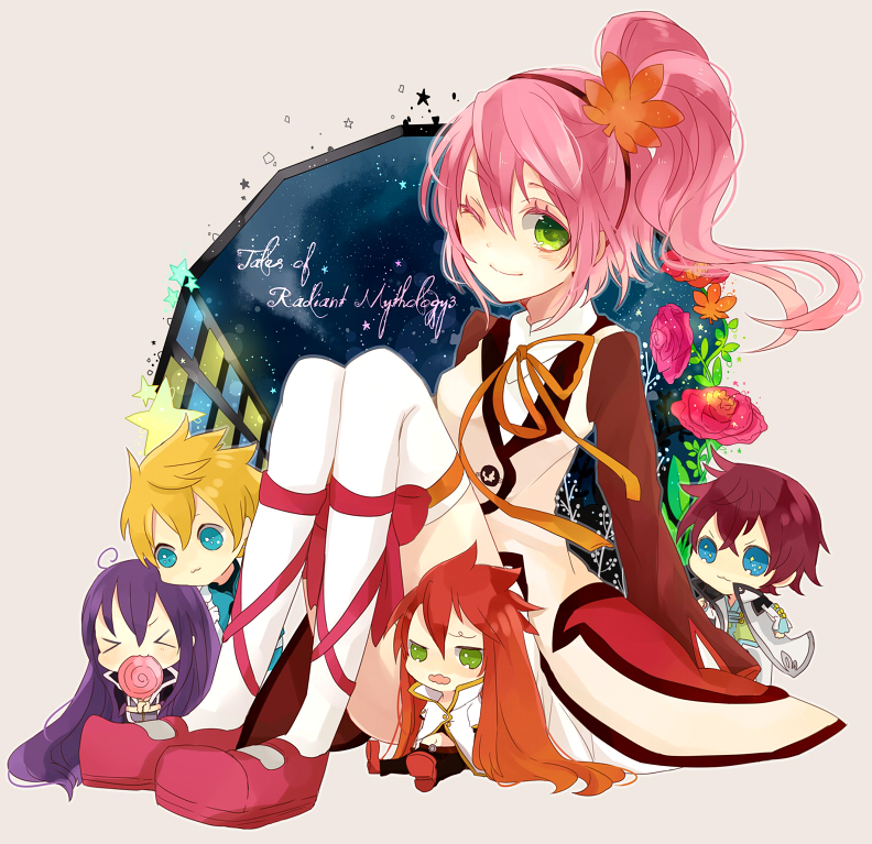yuri lowell, luke fon fabre, asbel lhant, flynn scifo, and kanonno grassvalley (tales of and 5 more) drawn by chidori_(@rom)