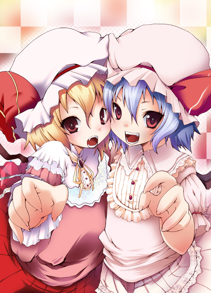 remilia scarlet and flandre scarlet (touhou) drawn by fujisaki_hikari