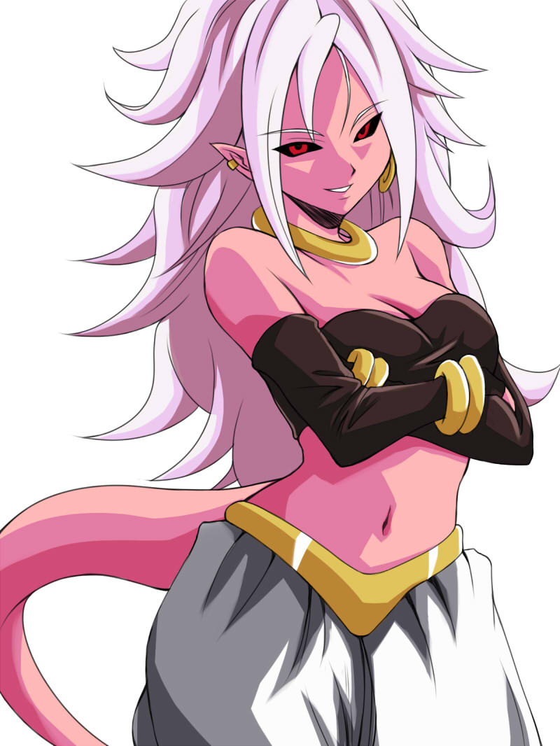 android 21 and majin android 21 (dragon ball and 1 more) drawn by yamada_(fanfantaisa)