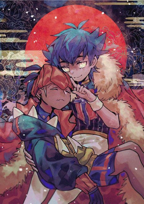 leon and raihan (pokemon and 1 more) drawn by chiyo_(miichiyochin)