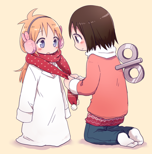 shinonome nano and professor shinonome (nichijou) drawn by 50yen_(gojiue)