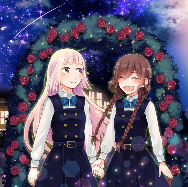 oshiro yukina and mita towako (ano ko ni kiss to shirayuri wo) drawn by canno