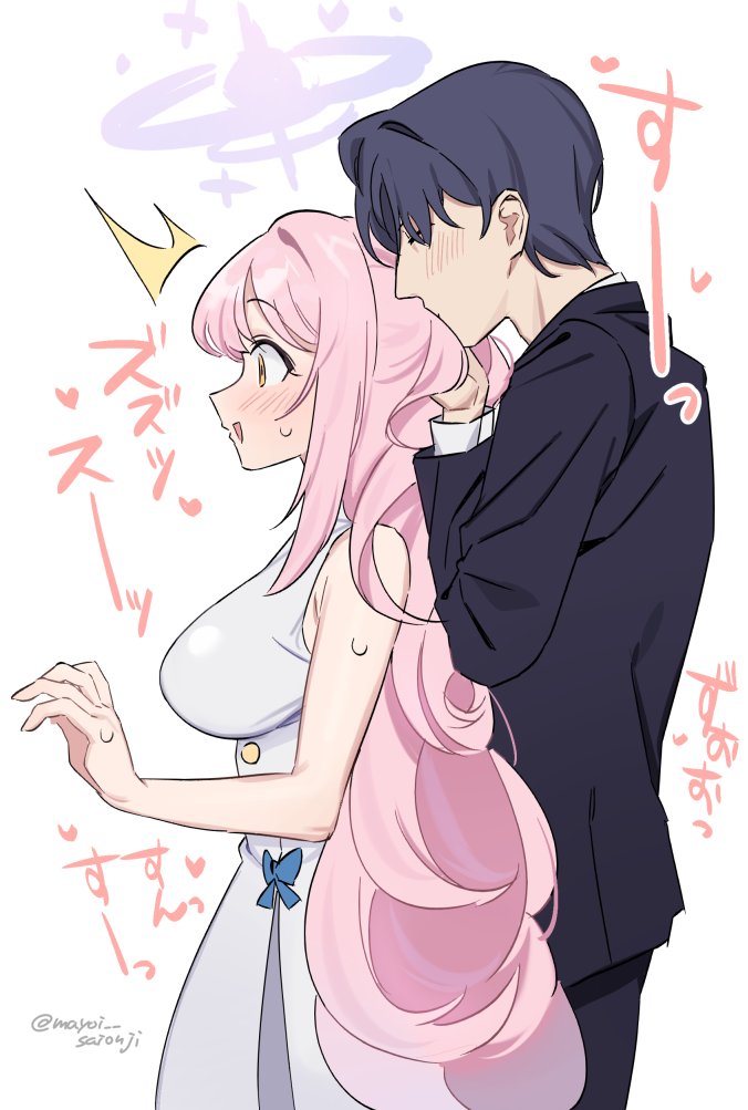 sensei and mika (blue archive) drawn by saionji_mayoi