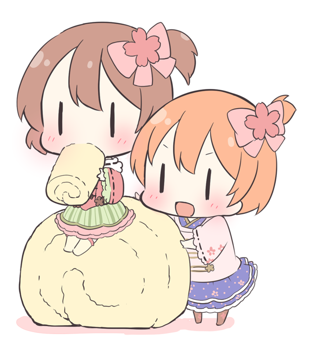 hoshizora rin and koizumi hanayo (love live! and 1 more) drawn by saku_usako_(rabbit)