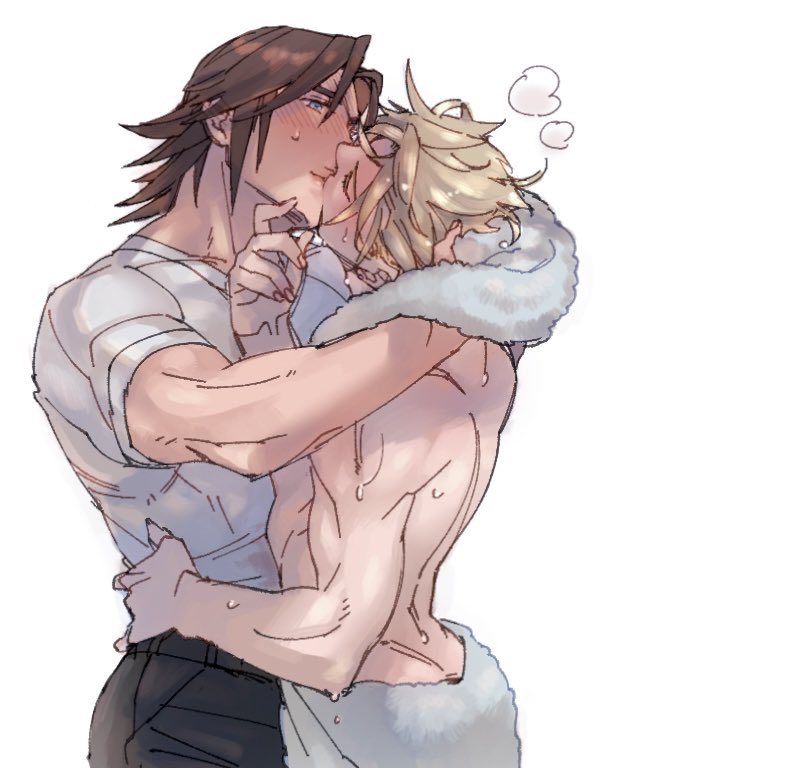 cloud strife and squall leonhart (final fantasy and 2 more) drawn by ryouto