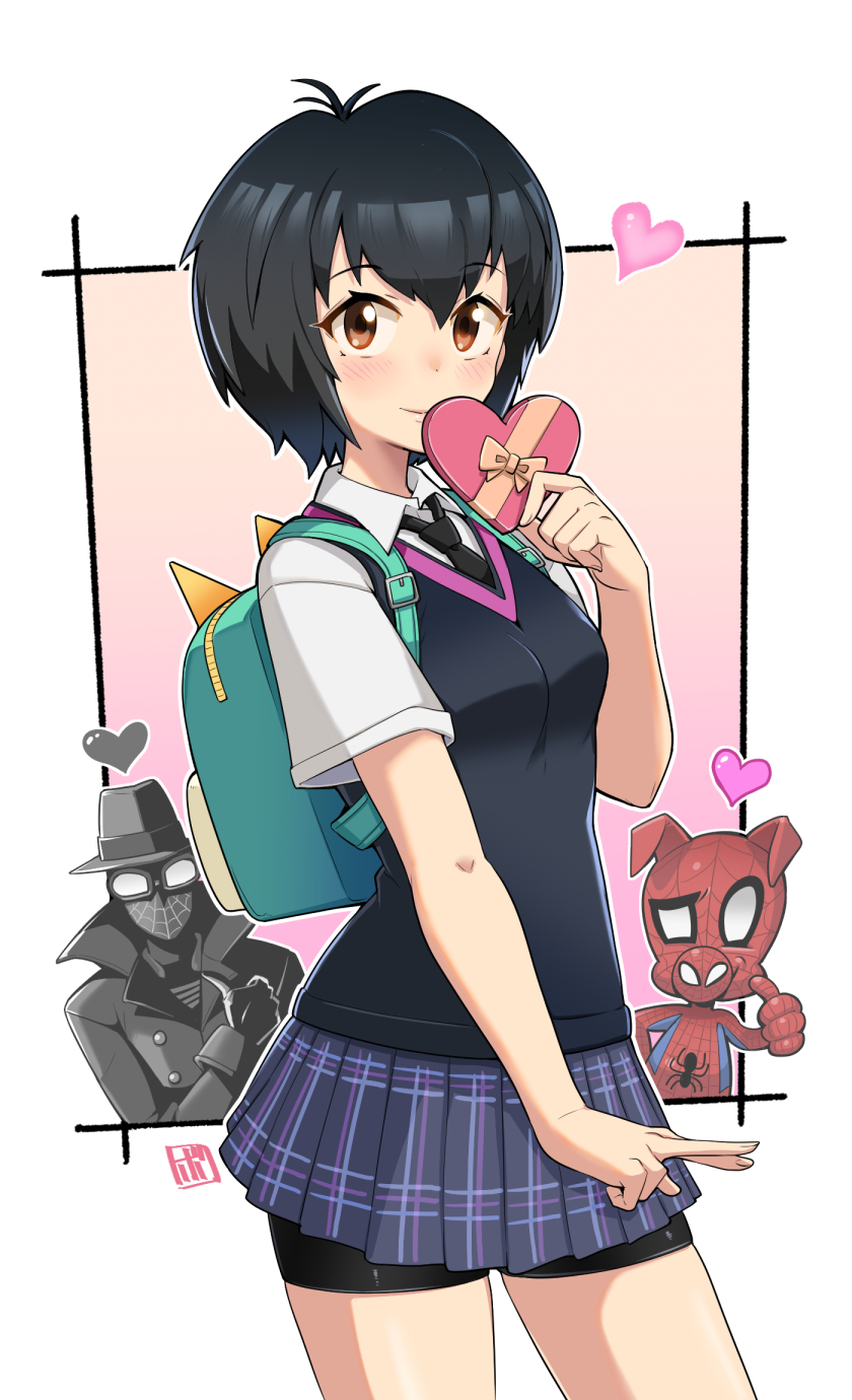 peni parker, spider-man noir, and spider-ham (marvel and 3 more) drawn by bowieknife