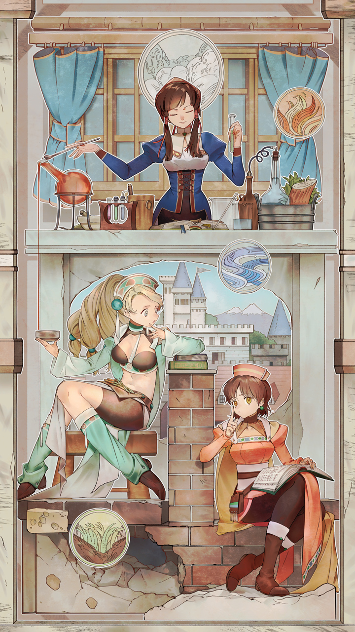 marlone, elfir traum, and lilie (atelier and 3 more) drawn by lsu_(lowmoo98)