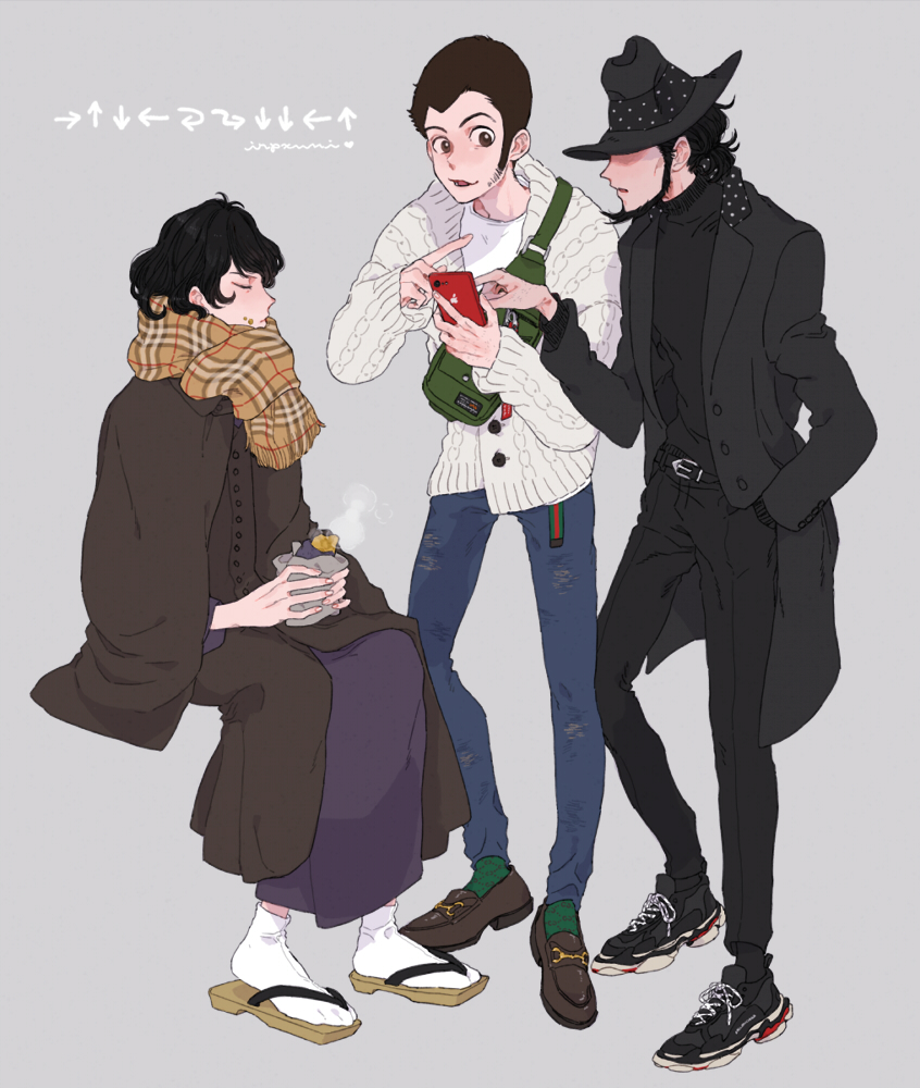 arsene lupin iii, jigen daisuke, and ishikawa goemon xiii (lupin iii) drawn by urourooooo