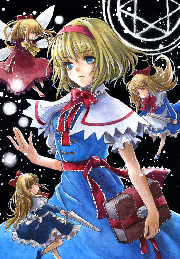 alice margatroid and shanghai doll (touhou) drawn by kinoto_(moc) and toyoda_izumi