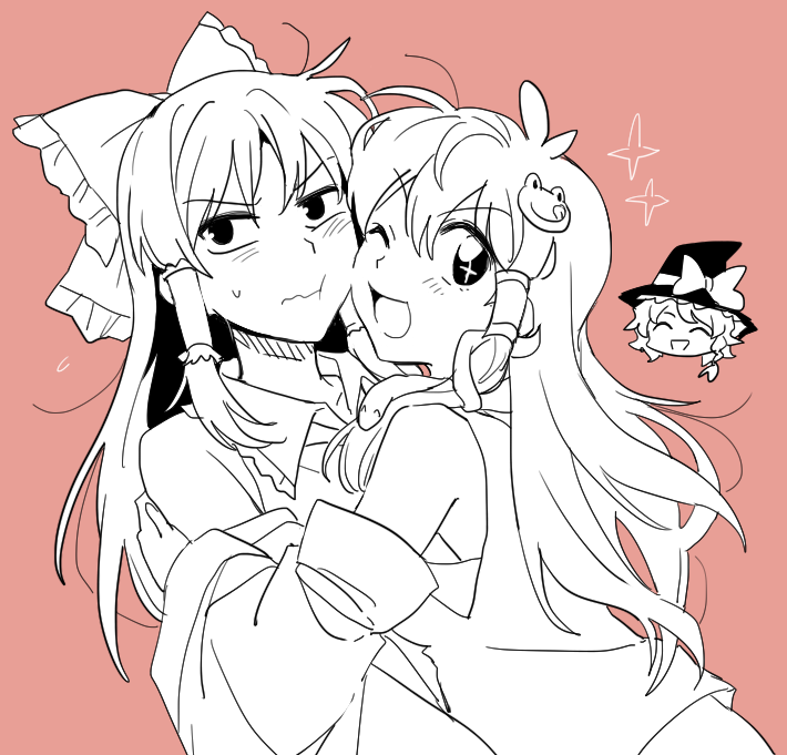 hakurei reimu, kirisame marisa, and kochiya sanae (touhou) drawn by re_ghotion