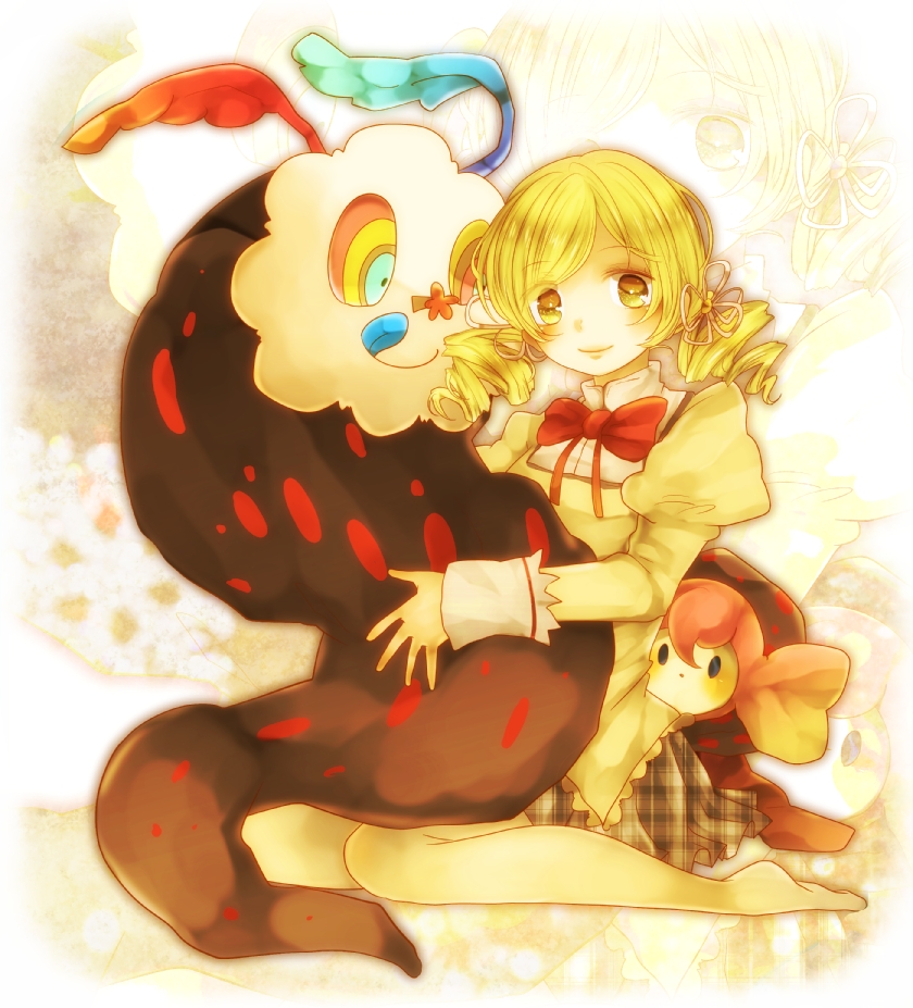 tomoe mami and charlotte (mahou shoujo madoka magica) drawn by amenosaka_nono