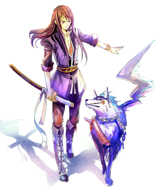 yuri lowell and repede (tales of and 1 more) drawn by isee77630