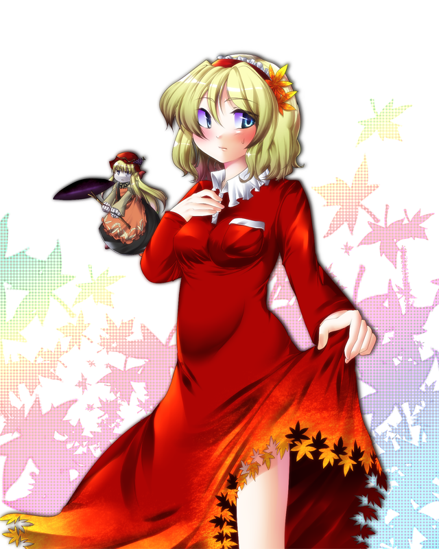 alice margatroid, shanghai doll, aki minoriko, and aki shizuha (touhou) drawn by mkz
