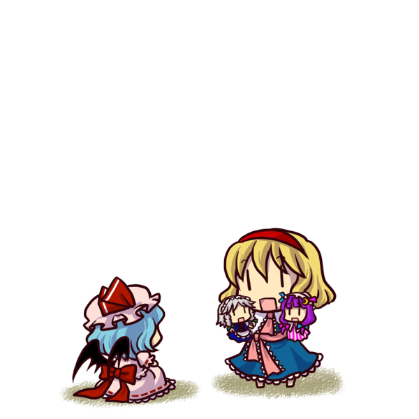 remilia scarlet, izayoi sakuya, alice margatroid, and patchouli knowledge (touhou) drawn by socha