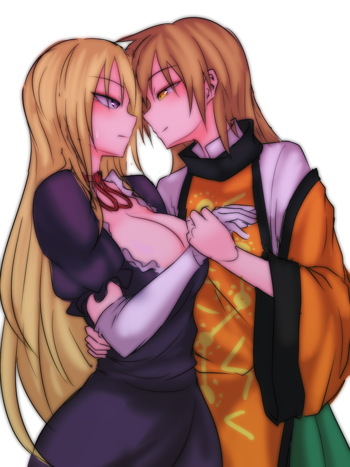 yakumo yukari and matara okina (touhou) drawn by kuroba_rapid